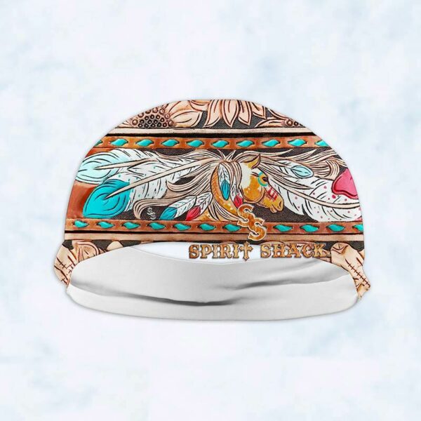 Horse Tooled Leather Yoga Wide headband